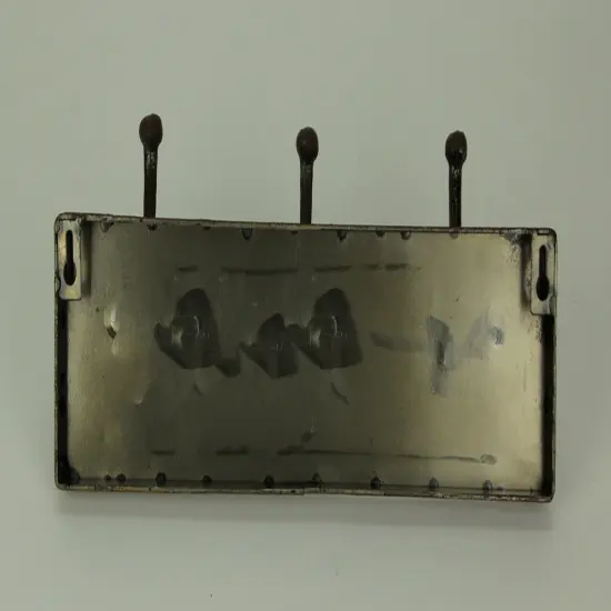 Faux Aged Steel Finish Industrial Style Triple Metal Wall Hook, Gold {4}