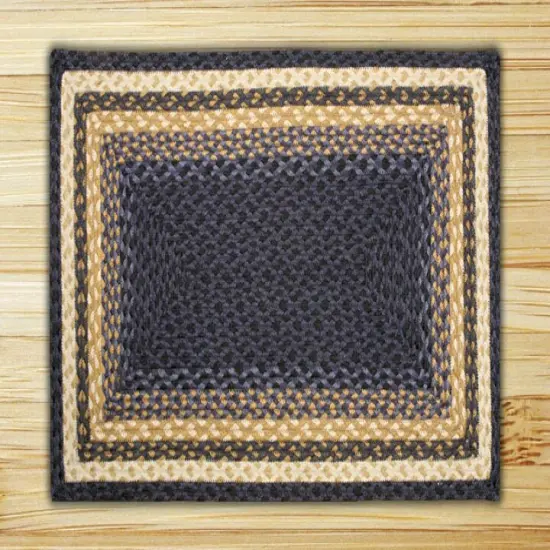 Earth Rugs RC-79 Lt. Blue / Dk. Blue / Mustard Rectangle Braided Rug 2 x 8 Feet {1}