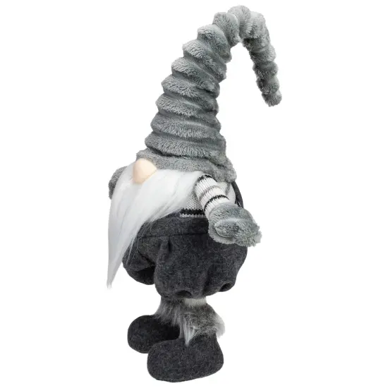 Northlight Bouncy Gnome Figure Christmas Decoration - 18" - Gray and White {3}