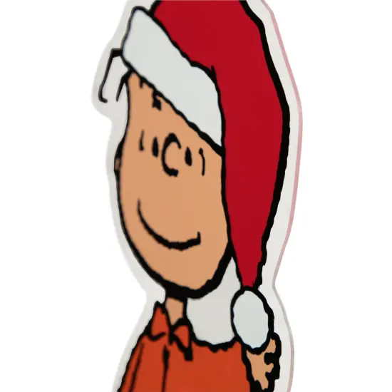Northlight Peanuts Linus in Santa Hat Christmas Window Cling Decoration Red {5}