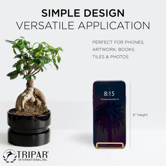 Square Metal Wire Stand, Gold Display (3 Inch Depth) Tabletop Easel Sleek & Modern Look - Perfect for Books, Plates, Photos & More {5}