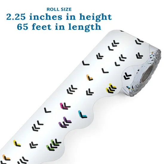 Carson Dellosa Kind Vibes 65Ft of Doodle Rainbow Bulletin Board Borders, 1 Roll of Boho Scalloped Trim for Rolling Whiteboard, Posterboard, Party Decorations, and Classroom D&eacute;cor {3}