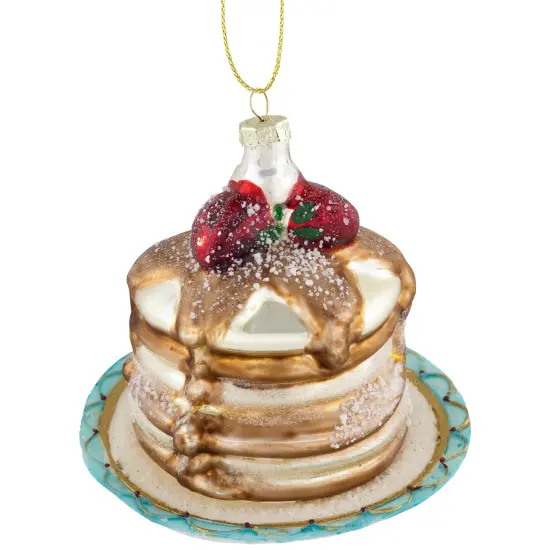 Northlight 3.75" Pancakes and Syrup Glass Christmas Ornament Gold {5}