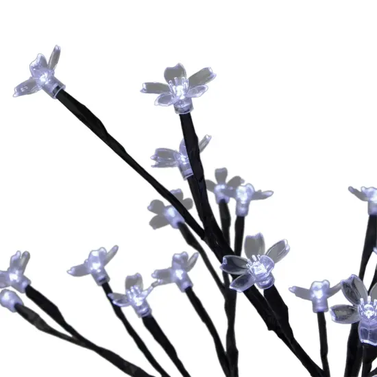 Northlight Pre-Lit Japanese Sakura Blossom Flower Artificial Tree - 18" - Pure White LED Lights Black {5}