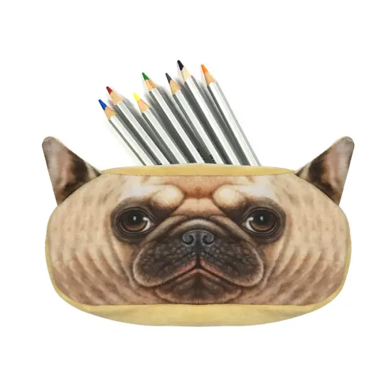 Wrapables Dog Face Zippered Pencil Case (Set of 2) Minx Snowball {10}