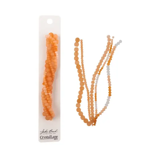 Crystal Lane DIY Solar Orange Twisted Glass & Pearls Beads, 5 Strands {2}