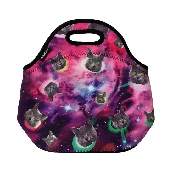 Wrapables Insulated Neoprene Lunch Bag Hypnotic Cats {1}