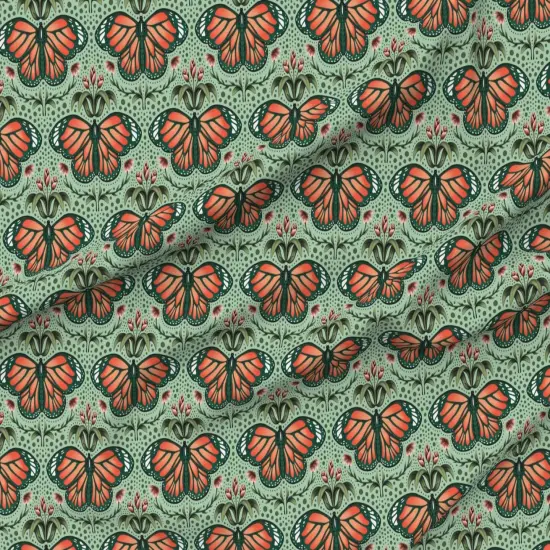 Various Fabrics by the Yard or Fat Quarter Monarch Damask Aqua Mint Large Scale Botanical Tulip Floral Custom Printed Fabric by Spoonflower {6}