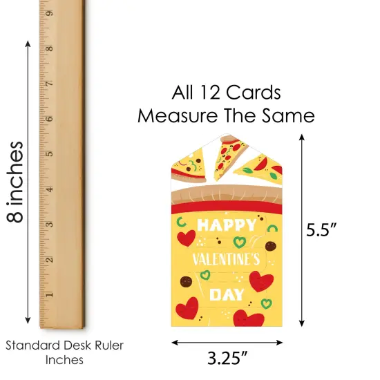 Big Dot of Happiness Pizza Party Time - Cards for Kids - Happy Valentine's Day Pull Tabs - Set of 12 {7}