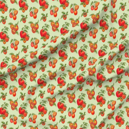 Various Fabrics by the Yard or Fat Quarter Farmers Market Tomato Red Green Summer Garden Kitchen Custom Printed Fabric by Spoonflower {6}