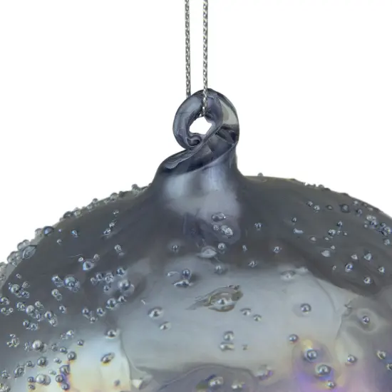 Northlight 4.5-Inch Silver Iridescent Glass Onion Christmas Ornament {5}