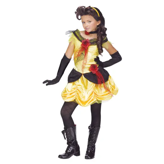 Fun World Girl's Yellow and Black Gothic Beauty Halloween Costume - Size Large {1}