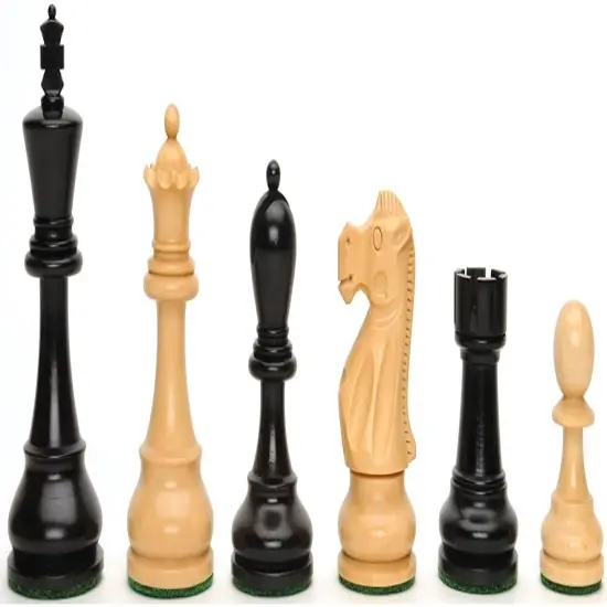 WE Games Jacques Style Chess Pieces, Weighted with 3.69 in. King {1}