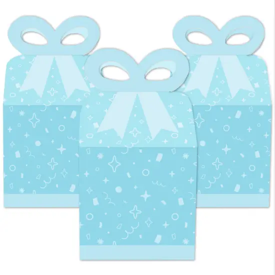 Big Dot of Happiness Blue Confetti Stars - Square Favor Gift Boxes - Simple Party Bow Boxes - Set of 12 {3}