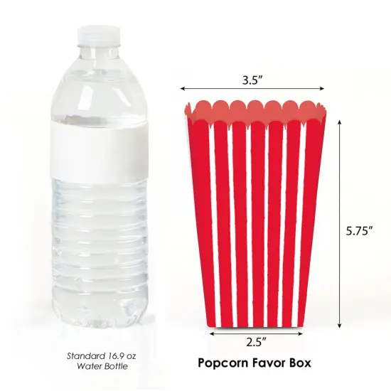 Big Dot of Happiness Red Stripes - Simple Party Favor Popcorn Treat Boxes - Set of 12 {3}