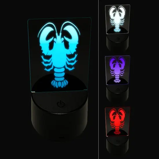 Maine Lobster Silhouette 3D Illusion LED Night Light Sign Nightstand Desk Lamp {1}