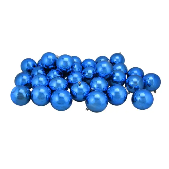 Northlight Shatterproof Christmas Ball Ornaments - 3.25" (80mm) - Lavish Blue - 32ct {1}