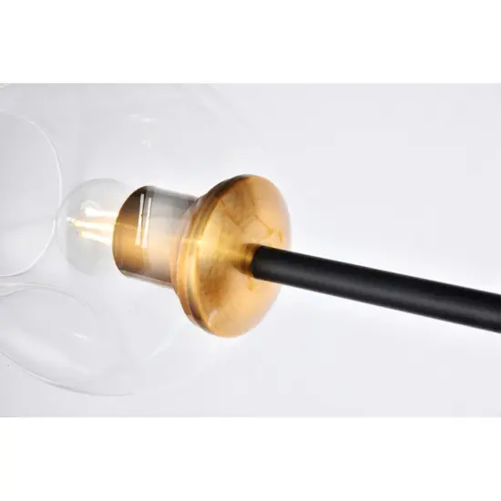 Cavoli 9 light in Light Antique Brass and Flat Black Pendant {5}