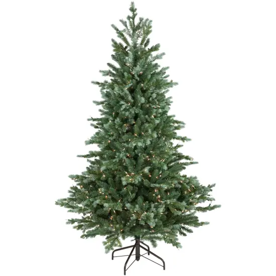 Northlight Real Touch&trade;️ Pre-Lit Medium Blue Spruce Artificial Christmas Tree - 6' - Clear Lights Green {3}