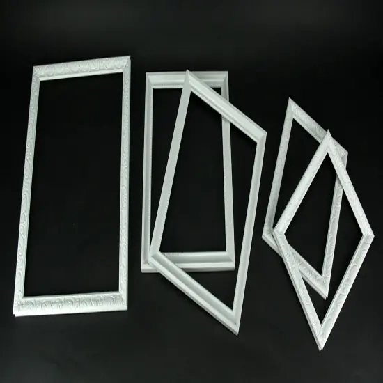 White Beveled Wood Look 5 Piece Gallery Wall Photo Frame Set {3}