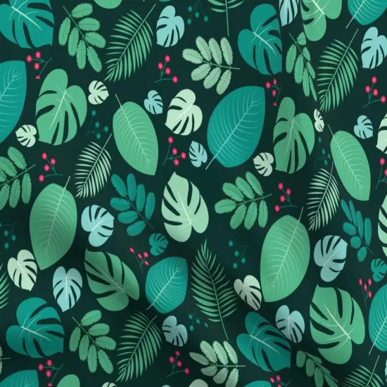 Various Fabrics by the Yard or Fat Quarter Green Leaves Floral Nature Garden Exotic Jungle Botanical Medium Scale Custom Printed Fabric by Spoonflower {5}