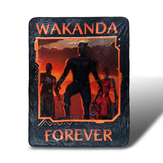 Black Panther Wakanda Forever Lightweight Fleece Throw Blanket | 45 x 60 inches {1}
