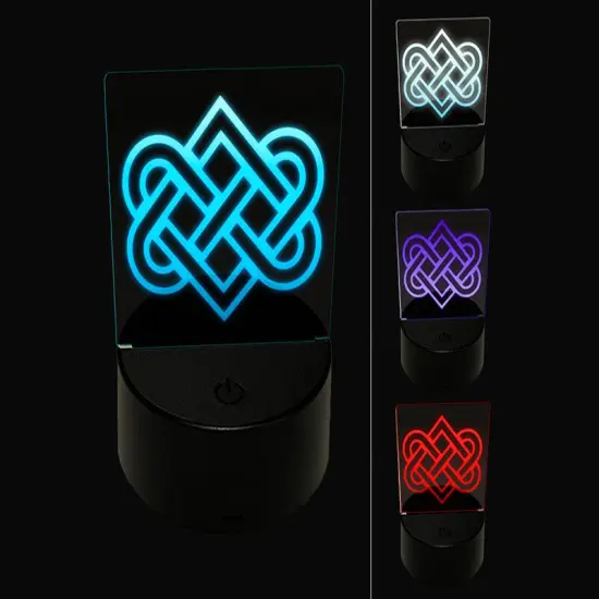 Celtic Love Knot Outline 3D Illusion LED Night Light Sign Nightstand Desk Lamp {1}