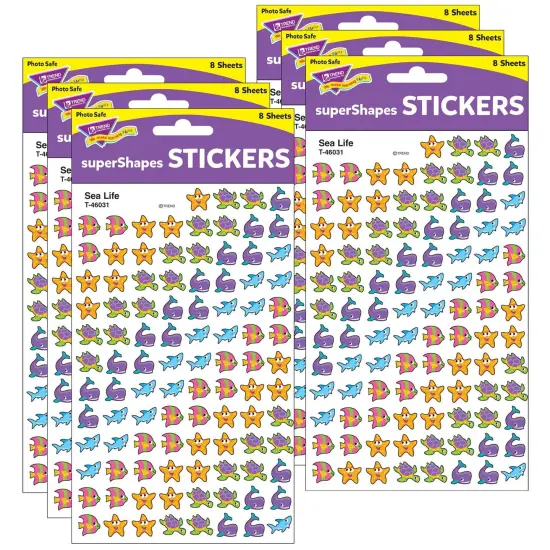 Sea Life superShapes Stickers, 800 Per Pack, 6 Packs {1}
