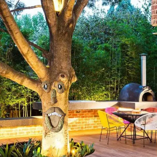 Eggracks by Global Phoenix - Resin Old Man Tree Hugger Bark - Ghost Face Decoration - Funny Tree Face, Easter and Halloween Decor {6}