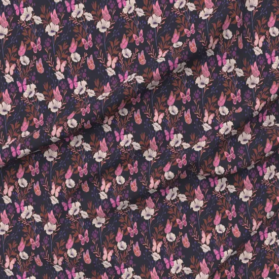 Various Fabrics by the Yard or Fat Quarter Purple Whimsical Garden Wild Flowers Floral Flower Boho Glamour Custom Printed Fabric by Spoonflower {6}