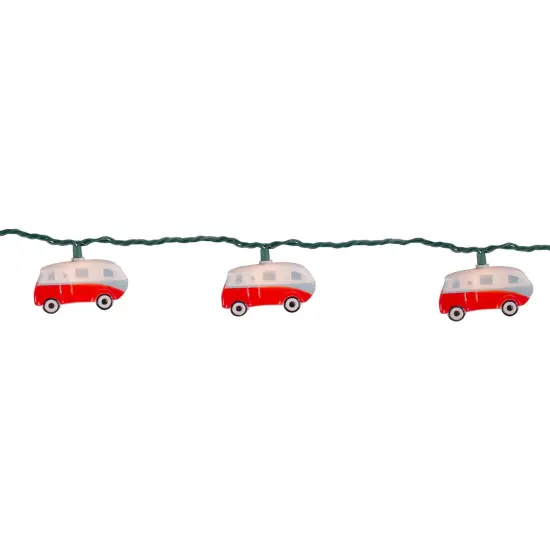 Dennis East Retro Bus Novelty Summer String Lights - 6 ft Green Wire - 10ct White {4}