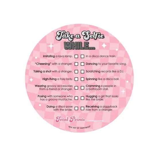 Big Dot of Happiness Last Disco - Selfie Scavenger Hunt - Bachelorette Party Game - Set of 12 {3}