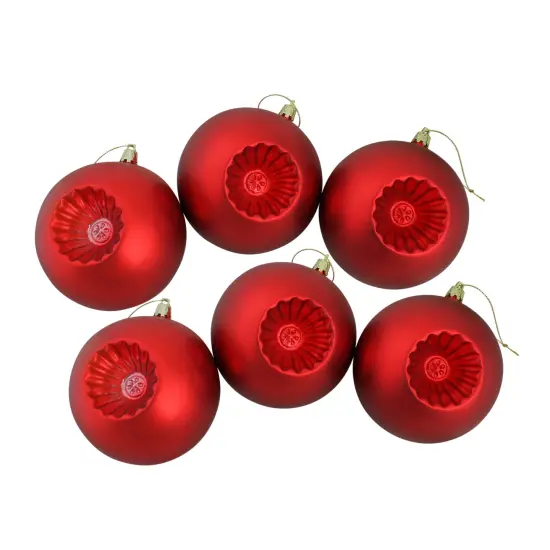 DAK Shatterproof Matte Christmas Ball Ornaments - 4" (100mm) - Red - 6ct {3}