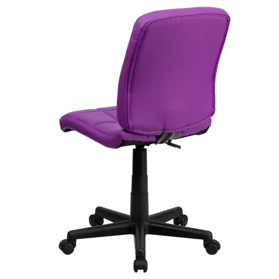 Emma and Oliver Mid-Back Quilted Vinyl Swivel Task Office Chair Purple {4}