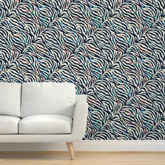 Peel & Stick Wallpaper 2FT Wide Abstract Animal Print Modern Kitsch Safari Custom Removable Wallpaper by Spoonflower {5}