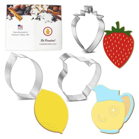 CookieCutter.com Strawberry Lemon Pitcher Cookie Cutter 3 Pc Set HS0467 - USA Made {1}