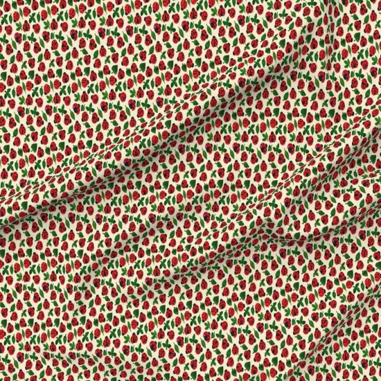 Various Fabrics by the Yard or Fat Quarter Red Green Insects Ladybugs Bugs Summer Spring Ditsy Small Scale. Custom Printed Fabric by Spoonflower {6}