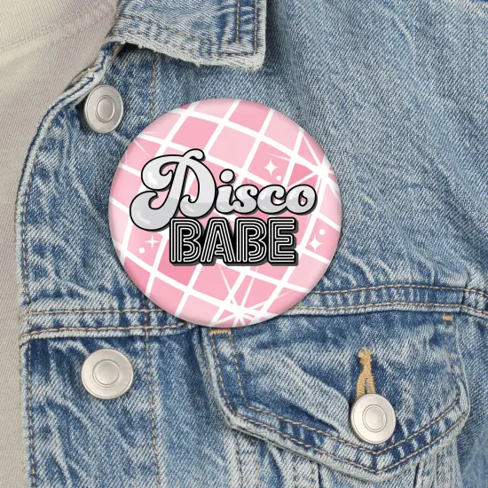 Big Dot of Happiness Disco Ball - 3 inch Groovy Hippie Bachelorette Party Badge - Pinback Buttons - Set of 8 {4}