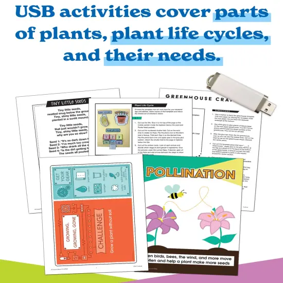 Carson Dellosa In A Flash Plants Science Instructional Resources&mdash;Flash Drive With Lessons, Labs, Observation Journal, Templates, Songs, Posters, STEM Challenge, Plant E-Books, Grades K-2 (191 pgs) {2}