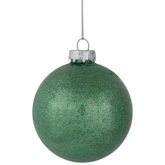 Northlight 3-Finish Glass Christmas Ball and Onion Ornaments - 3" (80mm) - Forest Green - 9ct {7}
