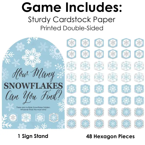 Big Dot of Happiness Winter Wonderland - Snowflake Holiday Party and Winter Wedding Scavenger Hunt - 1 Stand and 48 Game Pieces - Hide and Find Game {6}