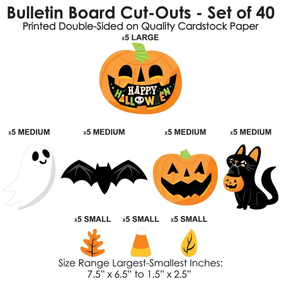 Big Dot of Happiness Spooky Halloween - DIY Classroom Decorations - Bulletin Board Cut-Outs - Set of 40 {4}