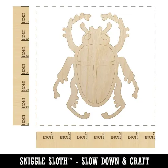 Scarab Beetle Unfinished Wood Shape Piece Cutout for DIY Craft Projects {1}