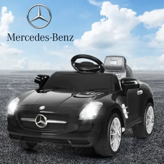 New Red Mercedes Benz sls r/c Mp3 Kids Ride on Car Electric Battery Toy-black {3}