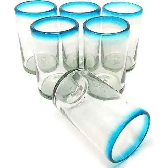 Amici Home Aqua Rim Hiball Glass | Set of 6 | 16 Ounce {4}