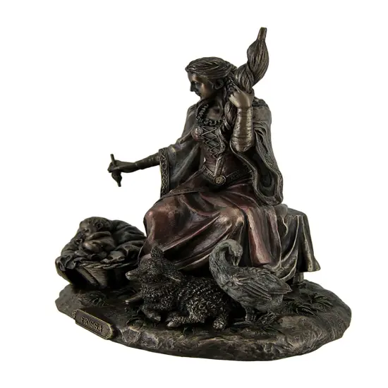 Frigga Norse Goddess of Destiny Love and Marriage w/Infant Animals & Spindle {3}