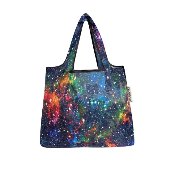 Wrapables Foldable Tote Nylon Reusable Grocery Bag (Set of 2) Galaxy {2}