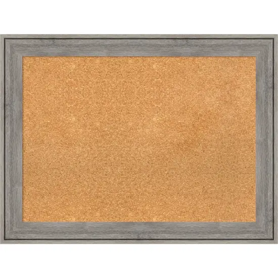 Regis Barnwood Grey Wood Framed Corkboard, Natural Cork {1}