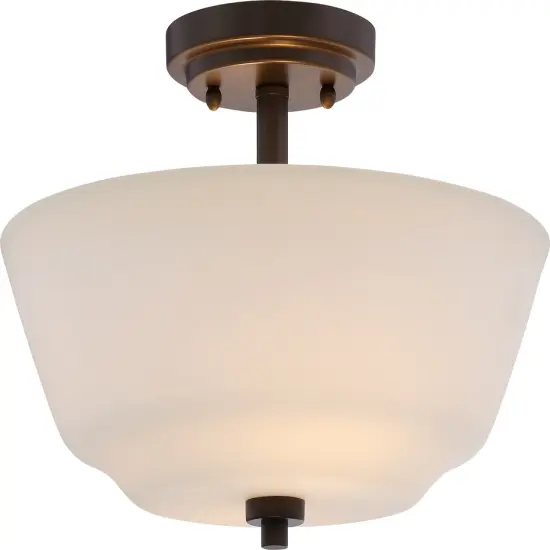Willow 2-Light Semi Flush Mounted Light Fixture in Forest Bronze Finish {1}