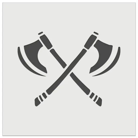 Crossed Viking Battle Axes Weapons Wall Cookie DIY Craft Reusable Stencil {2}